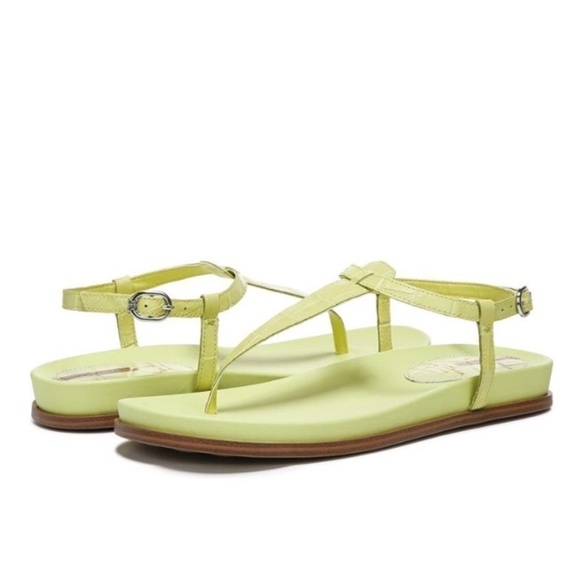 New Sam Edelman Naomi Strappy Thong Sandals Yellow Summer Beach Sz 8 - Picture 2 of 15